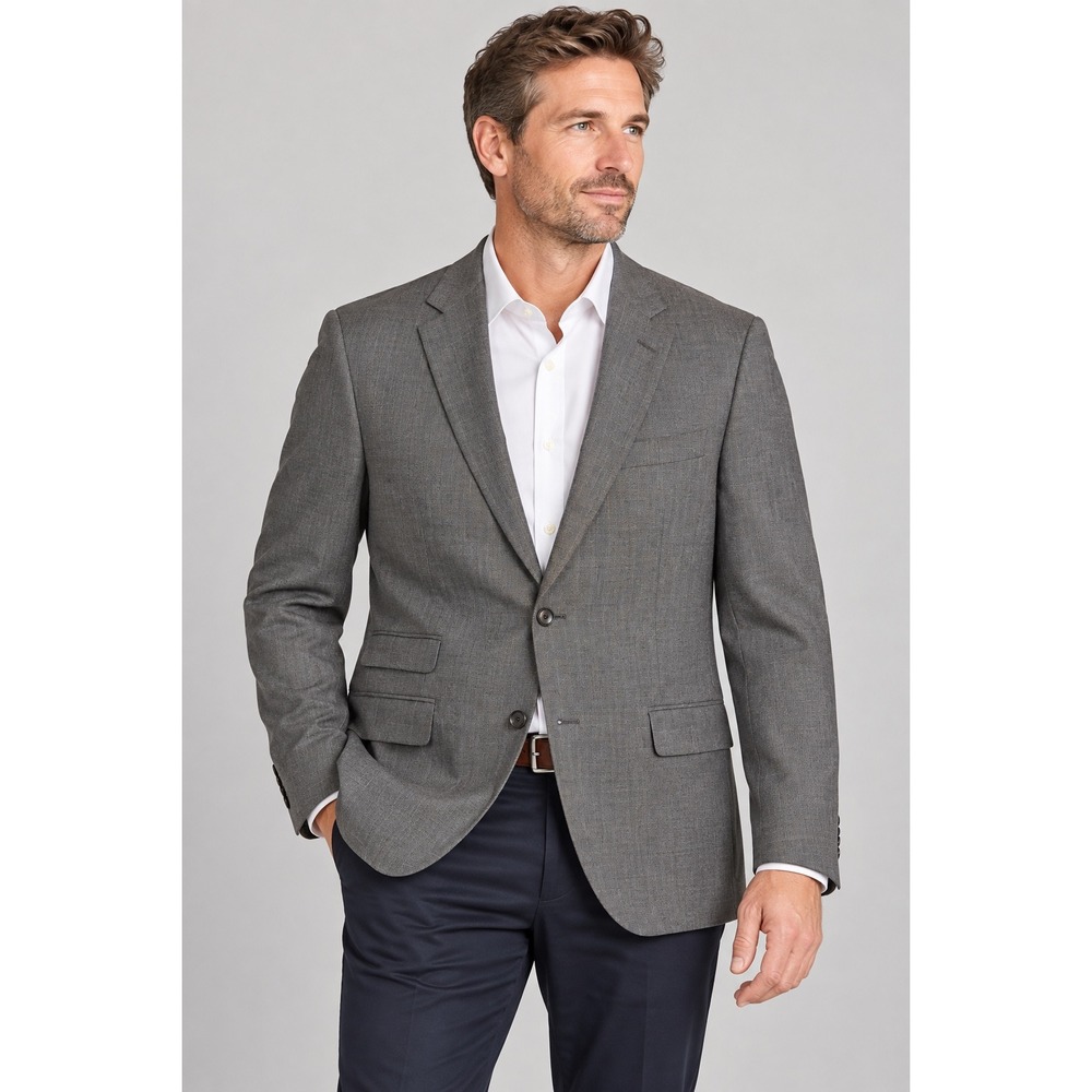 SuitSupply Grey Wool Blazer Vitale Barberis Canonico 48R EUR 38R UK Quiet Luxury